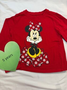 Disney Red Minnie Mouse Long Sleeve Shirt with Bow & Skirt Graphic